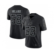 Men's Buffalo Bills #58 Matt Milano Black Reflective Limited Stitched Football Jersey