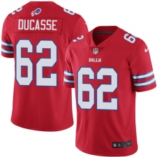 Men's Nike Buffalo Bills #62 Vladimir Ducasse Limited Red Rush Vapor Untouchable NFL Jersey