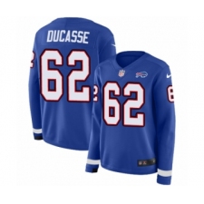 Women's Nike Buffalo Bills #62 Vladimir Ducasse Limited Royal Blue Therma Long Sleeve NFL Jersey
