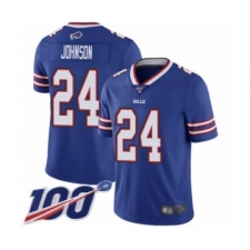 Men's Buffalo Bills #24 Taron Johnson Royal Blue Team Color Vapor Untouchable Limited Player 100th Season Football Jersey