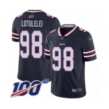 Men's Buffalo Bills #98 Star Lotulelei Limited Navy Blue Inverted Legend 100th Season Football Jersey