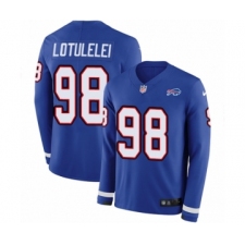 Men's Nike Buffalo Bills #98 Star Lotulelei Limited Royal Blue Therma Long Sleeve NFL Jersey