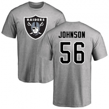 NFL Nike Oakland Raiders #56 Derrick Johnson Ash Name & Number Logo T-Shirt