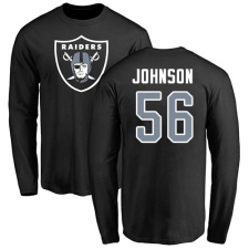 NFL Nike Oakland Raiders #56 Derrick Johnson Black Name & Number Logo Long Sleeve T-Shirt