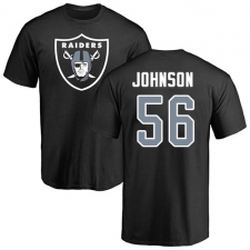 NFL Nike Oakland Raiders #56 Derrick Johnson Black Name & Number Logo T-Shirt