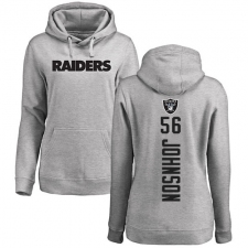 NFL Women's Nike Oakland Raiders #56 Derrick Johnson Ash Backer Pullover Hoodie