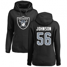 NFL Women's Nike Oakland Raiders #56 Derrick Johnson Black Name & Number Logo Pullover Hoodie