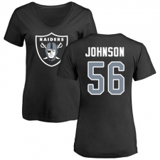 NFL Women's Nike Oakland Raiders #56 Derrick Johnson Black Name & Number Logo T-Shirt