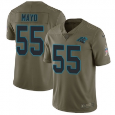 Men's Nike Carolina Panthers #55 David Mayo Limited Olive 2017 Salute to Service NFL Jersey