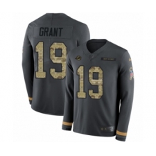Men's Nike Miami Dolphins #19 Jakeem Grant Limited Black Salute to Service Therma Long Sleeve NFL Jersey