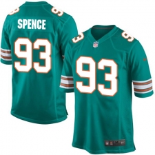 Men's Nike Miami Dolphins #93 Akeem Spence Game Aqua Green Alternate NFL Jersey