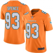 Men's Nike Miami Dolphins #93 Akeem Spence Limited Orange Rush Vapor Untouchable NFL Jersey