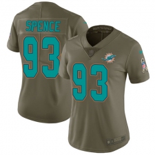 Women's Nike Miami Dolphins #93 Akeem Spence Limited Olive 2017 Salute to Service NFL Jersey