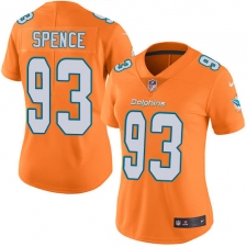 Women's Nike Miami Dolphins #93 Akeem Spence Limited Orange Rush Vapor Untouchable NFL Jersey