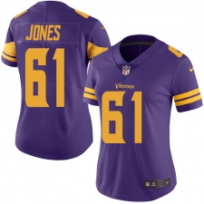 Women's Nike Minnesota Vikings #61 Brett Jones Limited Purple Rush Vapor Untouchable NFL Jersey