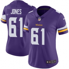 Women's Nike Minnesota Vikings #61 Brett Jones Purple Team Color Vapor Untouchable Limited Player NFL Jers