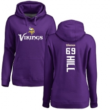 NFL Women's Nike Minnesota Vikings #69 Rashod Hill Purple Backer Pullover Hoodie