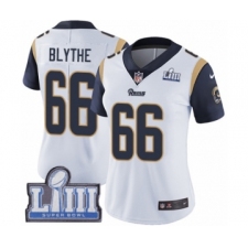 Women's Nike Los Angeles Rams #66 Austin Blythe White Vapor Untouchable Limited Player Super Bowl LIII Bound NFL Jersey