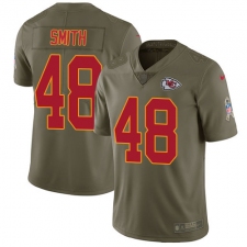 Men's Nike Kansas City Chiefs #48 Terrance Smith Limited Olive 2017 Salute to Service NFL Jers