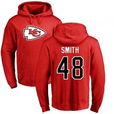 NFL Nike Kansas City Chiefs #48 Terrance Smith Red Name & Number Logo Pullover Hoodie