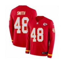 Youth Nike Kansas City Chiefs #48 Terrance Smith Limited Red Therma Long Sleeve NFL Jersey