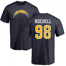 NFL Nike Los Angeles Chargers #98 Isaac Rochell Navy Blue Name & Number Logo T-Shirt