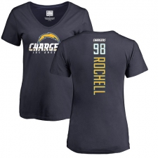 NFL Women's Nike Los Angeles Chargers #98 Isaac Rochell Navy Blue Backer T-Shirt