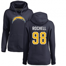 NFL Women's Nike Los Angeles Chargers #98 Isaac Rochell Navy Blue Name & Number Logo Pullover Hoodie