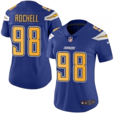 Women's Nike Los Angeles Chargers #98 Isaac Rochell Limited Electric Blue Rush Vapor Untouchable NFL Jersey