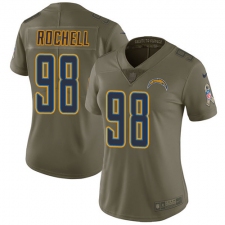 Women's Nike Los Angeles Chargers #98 Isaac Rochell Limited Olive 2017 Salute to Service NFL Jersey