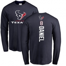 NFL Nike Houston Texans #8 Trevor Daniel Navy Blue Backer Long Sleeve T-Shirt