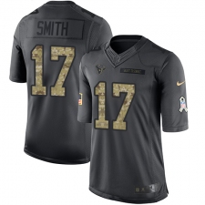 Men's Nike Houston Texans #17 Vyncint Smith Limited Black 2016 Salute to Service NFL Jersey