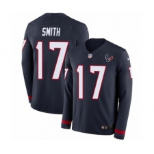 Men's Nike Houston Texans #17 Vyncint Smith Limited Navy Blue Therma Long Sleeve NFL Jersey