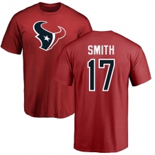 NFL Nike Houston Texans #17 Vyncint Smith Red Name & Number Logo T-Shirt