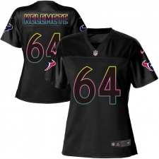 Women's Nike Houston Texans #64 Senio Kelemete Game Black Fashion NFL Jersey