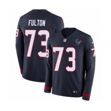 Men's Nike Houston Texans #73 Zach Fulton Limited Navy Blue Therma Long Sleeve NFL Jersey