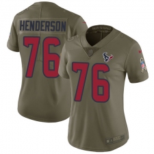 Women's Nike Houston Texans #76 Seantrel Henderson Limited Olive 2017 Salute to Service NFL Jersey