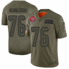 Youth Houston Texans #76 Seantrel Henderson Limited Camo 2019 Salute to Service Football Jersey