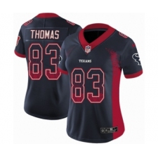 Women's Nike Houston Texans #83 Jordan Thomas Limited Navy Blue Rush Drift Fashion NFL Jersey