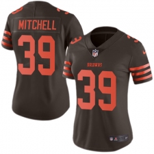 Women's Nike Cleveland Browns #39 Terrance Mitchell Limited Brown Rush Vapor Untouchable NFL Jersey