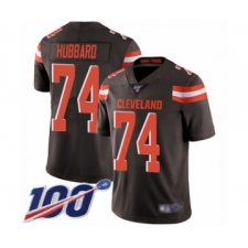 Men's Cleveland Browns #74 Chris Hubbard Brown Team Color Vapor Untouchable Limited Player 100th Season Football Jersey