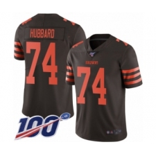 Men's Cleveland Browns #74 Chris Hubbard Limited Brown Rush Vapor Untouchable 100th Season Football Jersey