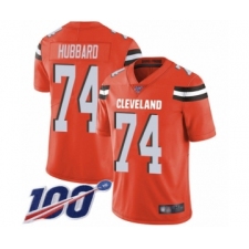 Men's Cleveland Browns #74 Chris Hubbard Orange Alternate Vapor Untouchable Limited Player 100th Season Football Jersey