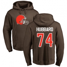 NFL Nike Cleveland Browns #74 Chris Hubbard Brown Name & Number Logo Pullover Hoodie