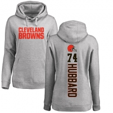 NFL Women's Nike Cleveland Browns #74 Chris Hubbard Ash Pullover Hoodie