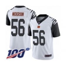 Men's Cincinnati Bengals #56 Hardy Nickerson Limited White Rush Vapor Untouchable 100th Season Football Jersey