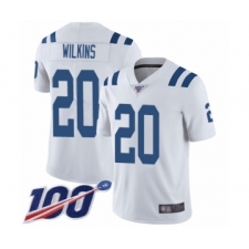 Men's Indianapolis Colts #20 Jordan Wilkins White Vapor Untouchable Limited Player 100th Season Football Jersey