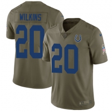 Men's Nike Indianapolis Colts #20 Jordan Wilkins Limited Olive 2017 Salute to Service NFL Jersey