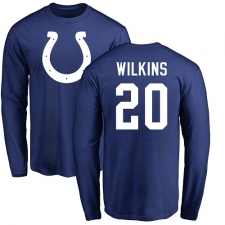 NFL Nike Indianapolis Colts #20 Jordan Wilkins Royal Blue Name & Number Logo Long Sleeve T-Shirt