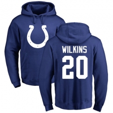 NFL Nike Indianapolis Colts #20 Jordan Wilkins Royal Blue Name & Number Logo Pullover Hoodie